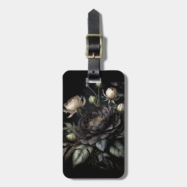 Arrangemang svart blomma från Gothic Ro Bagagebricka (Vertikal Framsida)