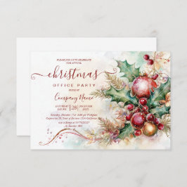 Arrangemanga julkontoret i blommigt på vintern inbjudningar