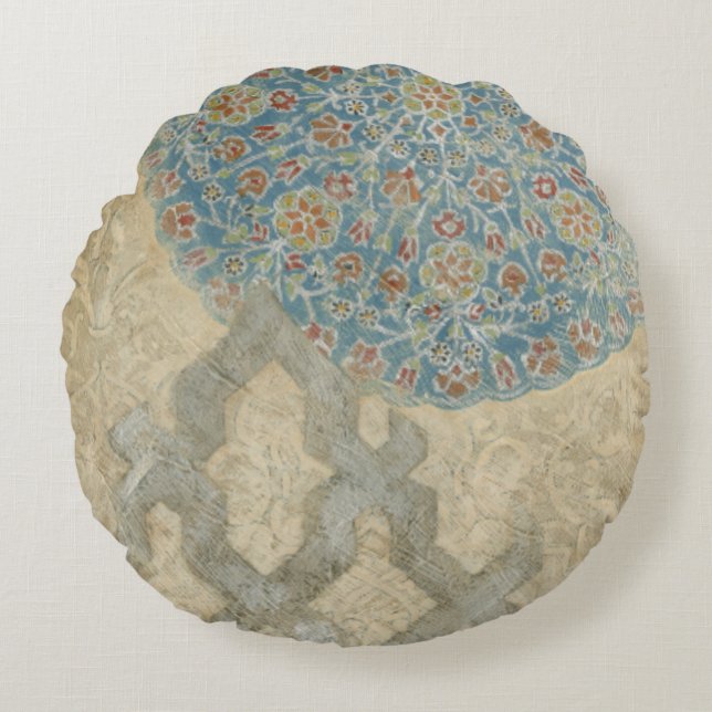 Arrangemangare Blommigt för dekorativ Silver-stamn Rund Kudde (Framsidan)