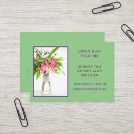 arrangemangt affärskort för grönt blommigt visitkort
