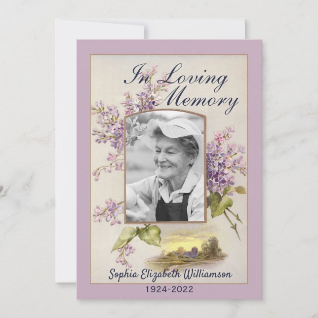 Arrangemangt dödskort meddelande (Framsida)