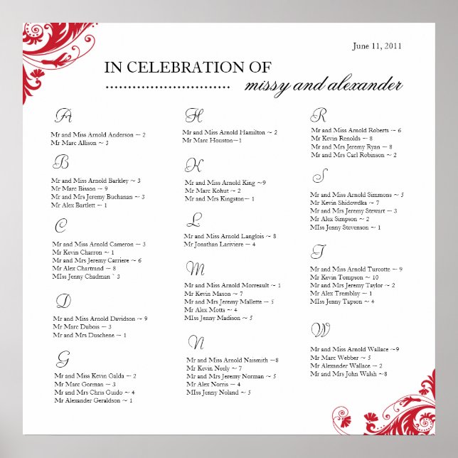 Arrangemangt sittdiagram poster (Framsidan)