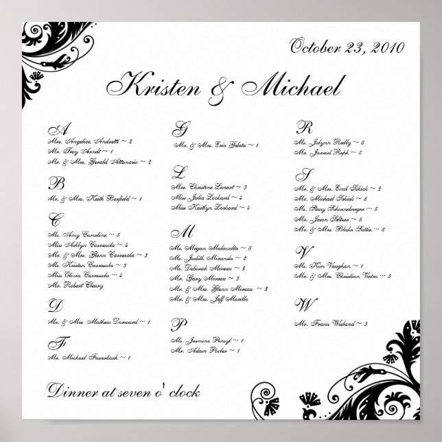 Arrangemangt sittdiagram poster (Framsidan)