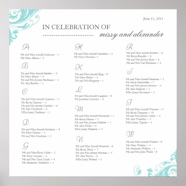 Arrangemangt sittdiagram poster (Framsidan)