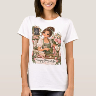 Arrangera Blommor med Kärlek Florist T-Shirt