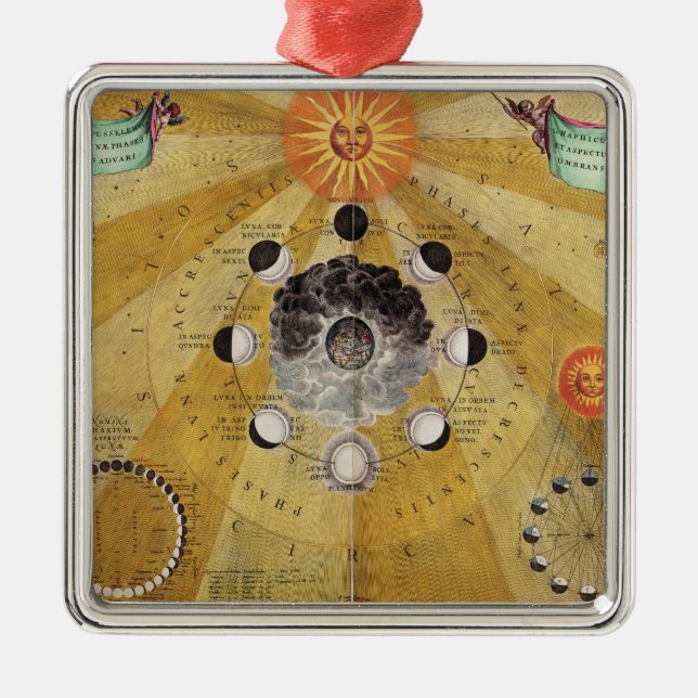 Arrangerar gradvis av månen, från 'den himmelska julgransprydnad metall (Framsidan)