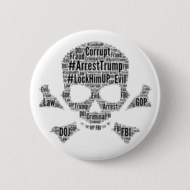Arrest Trump Skull och Kor Bones Knapp (Framsida)