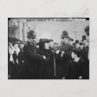 Arrestering av en Suffragette i London England c 1 Vykort