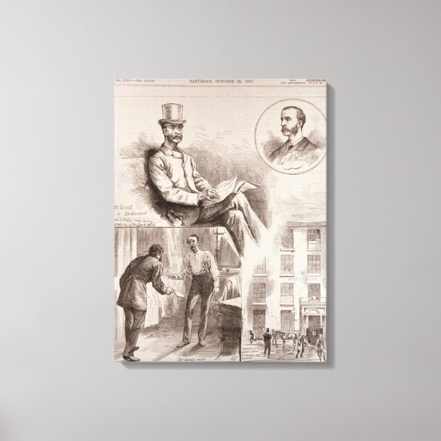 Arresteringen av C.S. Parnell, parlamentsledamot Canvastryck (Framsida)