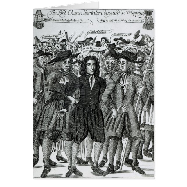 Arresteringen av domare Jeffreys 1689 Hälsningskort (Framsidan)