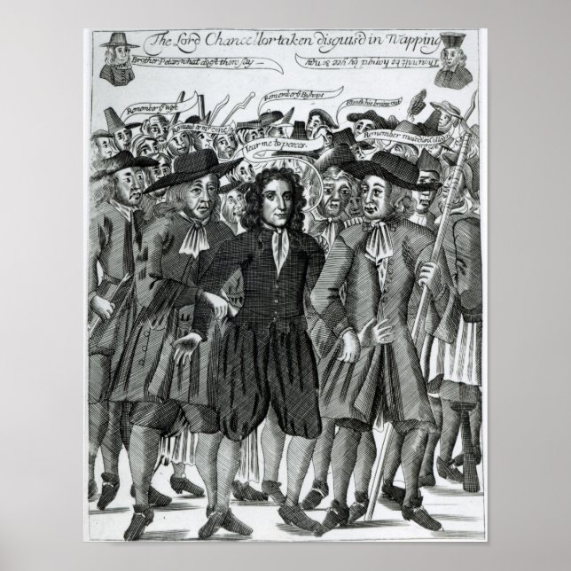 Arresteringen av domare Jeffreys 1689 Poster (Framsidan)