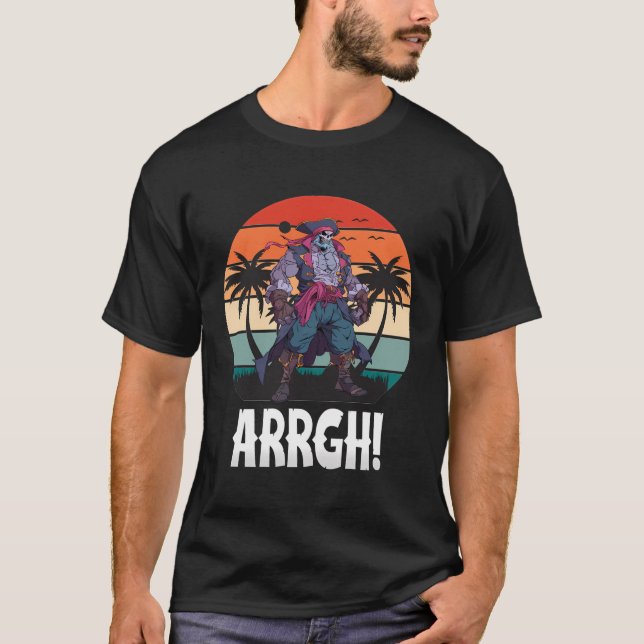 Arrgh Pirater Corsairs Pirater T Shirt (Framsida)