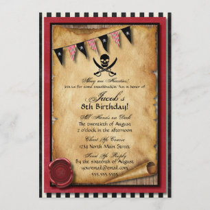 Arrgh! Piratfödelsedagsfest inbjudan