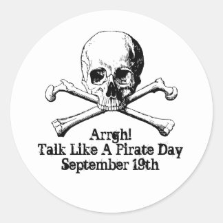 Arrgh! Prata som en pirat dag Runt Klistermärke