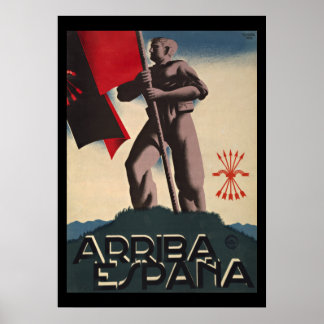 Arriba Espana Spanska Krig Propaganda Poster