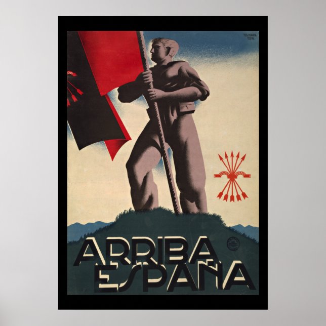 Arriba Espana Spanska Krig Propaganda Poster (Framsidan)