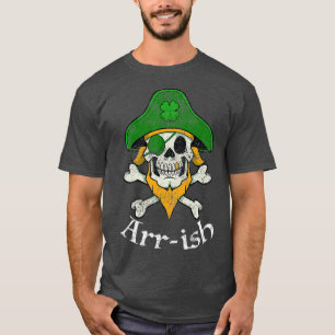 ARRish Funny Irish Pirat Klöver Skull Coola St. T Shirt