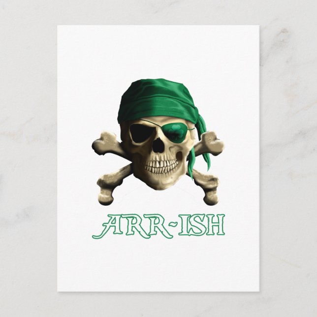 ARRish Funny Irish Pirat Saint Patricks Day Vykort (Framsida)
