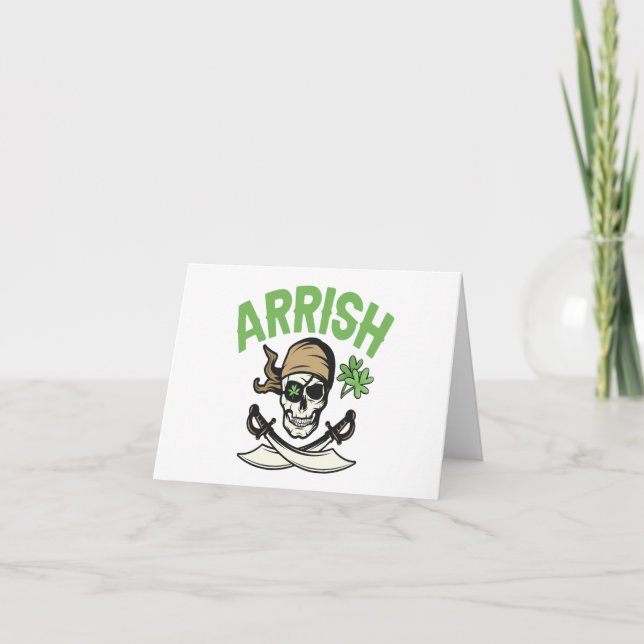 Arrish Irish Pirat Funny St patrick's day Gift Tack Kort (Framsida)