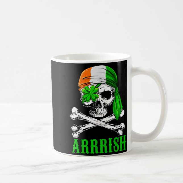 Arrish Irish Rate Skull St Patricks Day Clover Gif Kaffemugg (Höger)
