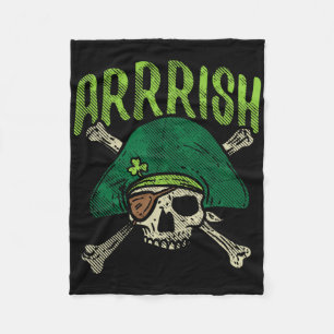 Arrish irländsk piratskalle Leprechaun St Patricks Fleecefilt