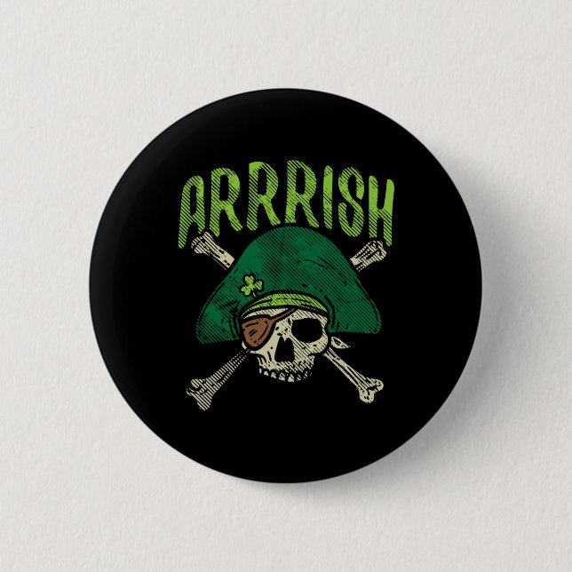 Arrish irländsk piratskalle Leprechaun St Patricks Knapp (Framsida)