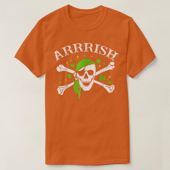 Arrish Lycklig Irish Pirat Joke St T Shirt (Design framsida)
