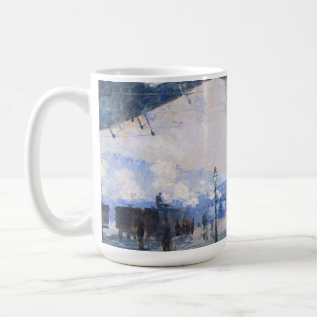 Arrival Of Normandy Train Painting Claude Monet Kaffemugg (Vänster)