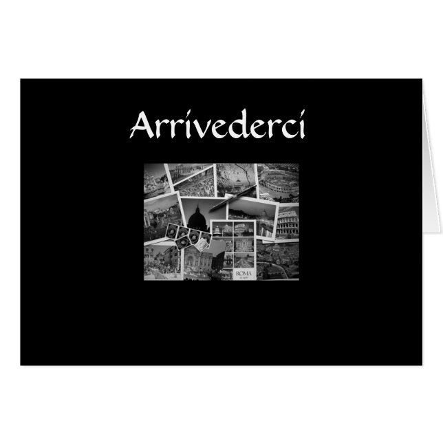 ’ARRIVEDERCI, CIAO, BUON BIAGGIO’ ITALIAN STIL HÄLSNINGSKORT (Framsidan Horizontal)