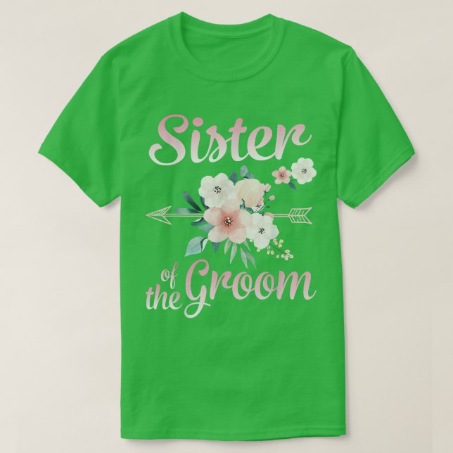 Arrow Blomma Glad Brudgummens Syster Brud Husba T Shirt (Design framsida)