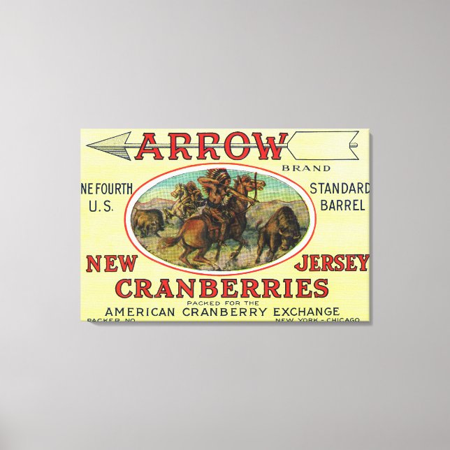 Arrow Brand Cranberry-etikett Canvastryck (Framsida)