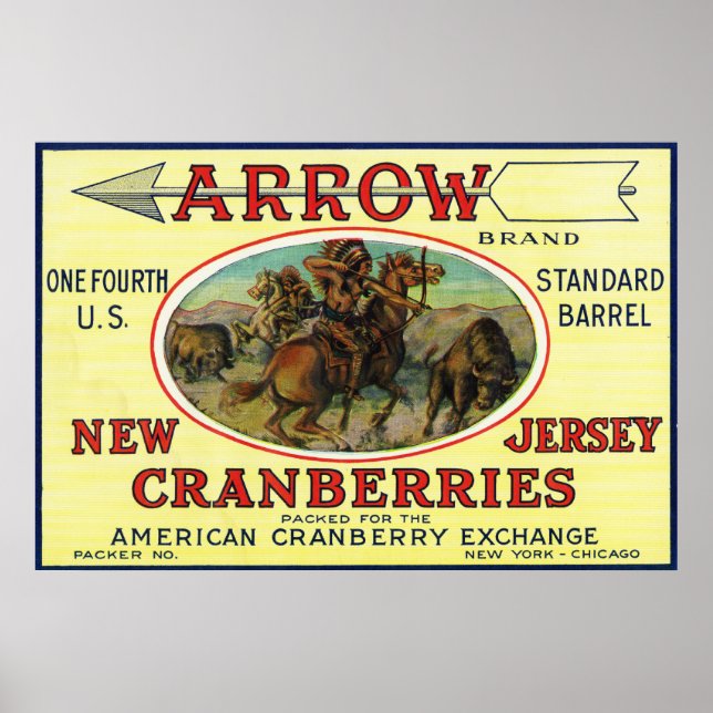 Arrow Brand Cranberry-etikett Poster (Framsidan)