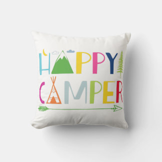 Arrow Camper Lycklig, sommarlägercamping Gift Mana Kudde