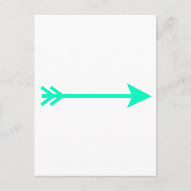 Arrow Cyan Rak MUSEUM Zazzle-gåvor Vykort (Framsida)