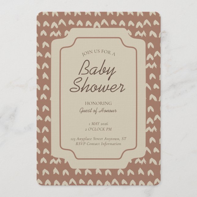 Arrow Head Geometric Gender Neutral Brown Beige Inbjudningar (Framsida)