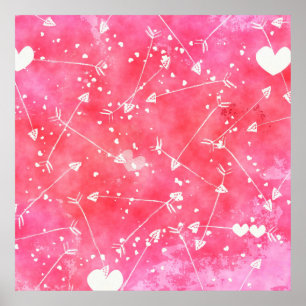 Arrow Heart Red Kärlek Poster