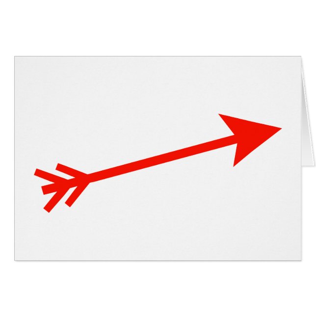 Arrow Red 15deg MUSEUM Zazzle-gåvor Hälsningskort (Framsidan Horizontal)