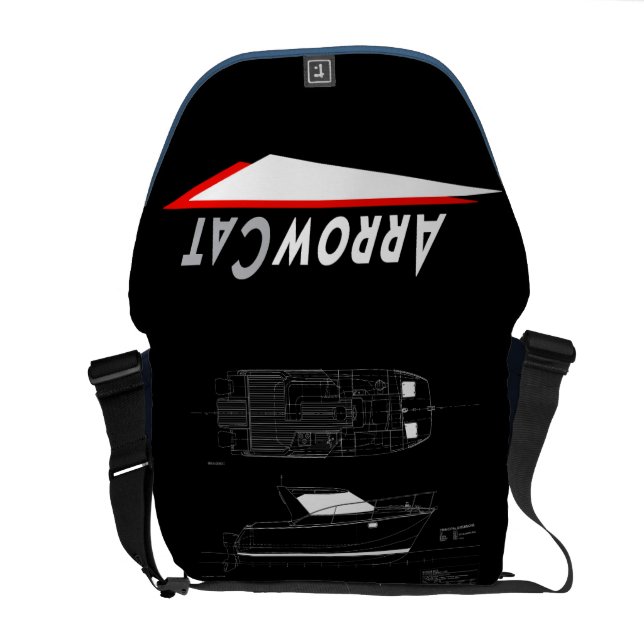 ArrowCat logotypmessenger bag med den ArrowCat 30 Kurir Väska (Öppen Baksida)