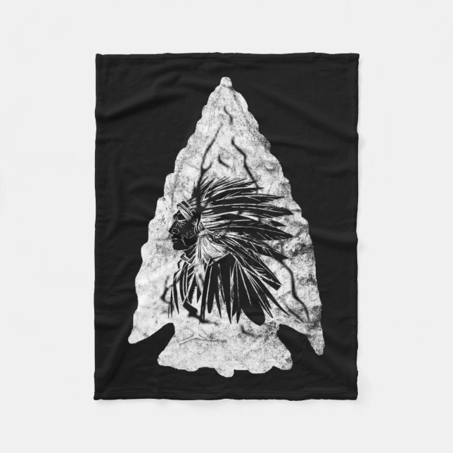 Arrowhad Hunter indisk chef Relic Hunting Native Fleecefilt (Framsidan)