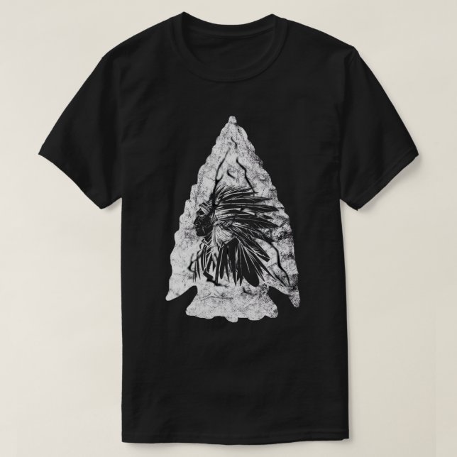 Arrowhad Hunter indisk chef Relic Hunting Native T Shirt (Design framsida)