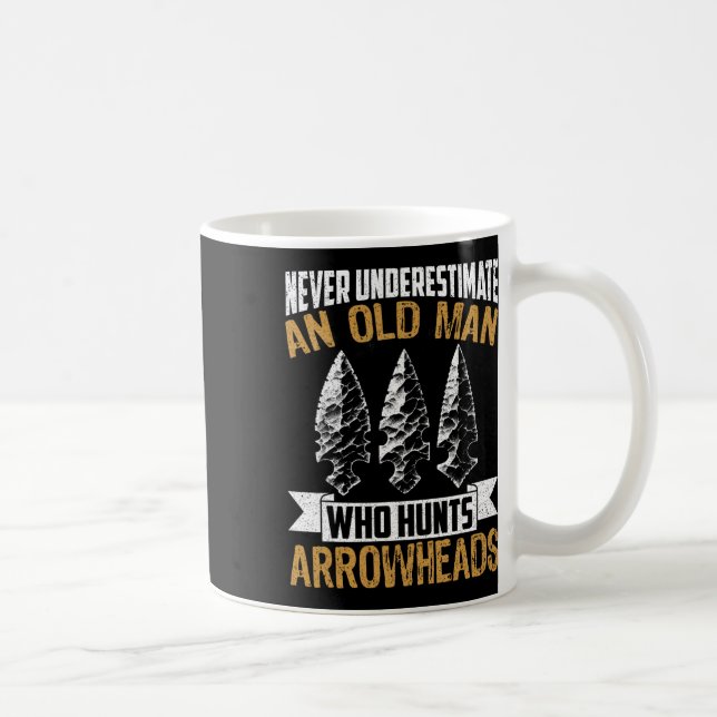 Arrowhad Hunter Shirt Old Man Grandpa Arrowhad H Kaffemugg (Höger)