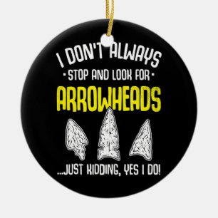 Arrowhad Hunting Flint Samling Flintknapping Julgransprydnad Keramik