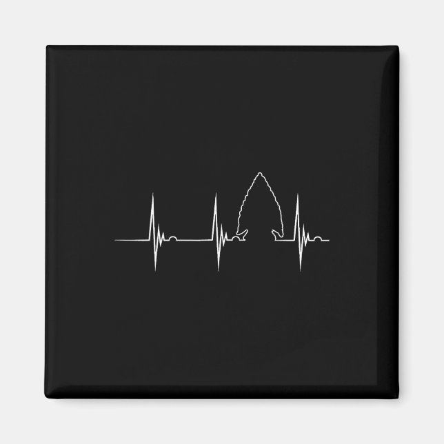 Arrowhad Hunting Heartslag Ekg Pulse Hunter Flint Magnet (Framsidan)