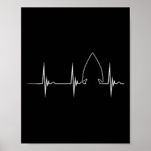 Arrowhad Hunting Heartslag Ekg Pulse Hunter Flint Poster