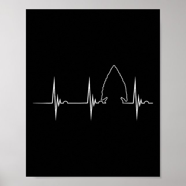 Arrowhad Hunting Heartslag Ekg Pulse Hunter Flint Poster (Framsidan)