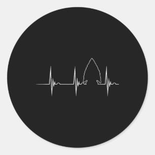 Arrowhad Hunting Heartslag Ekg Pulse Hunter Flint Runt Klistermärke