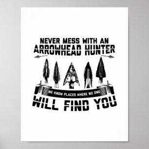 Arrowhad Hunting Ord   Flintknappgåvor Poster