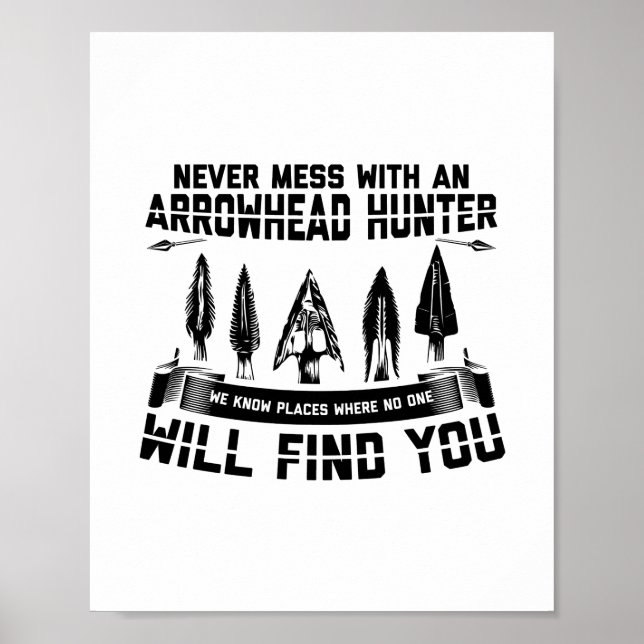 Arrowhad Hunting Ord | Flintknappgåvor Poster (Framsidan)