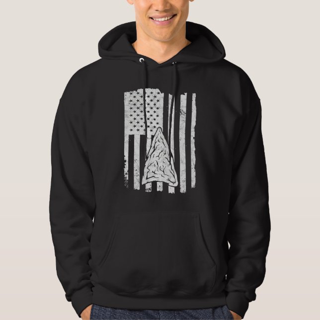 Arrowhead Hunting USA Flag Arrowhead Hunter  1 Hoodie (Framsida)