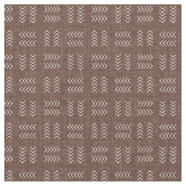 Arrows on Dark Brown Linen Tyg (Närbild)